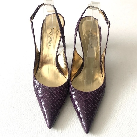 Dolce & Gabbana Purple Snake Slingback Heels 11 - Picture 3 of 8